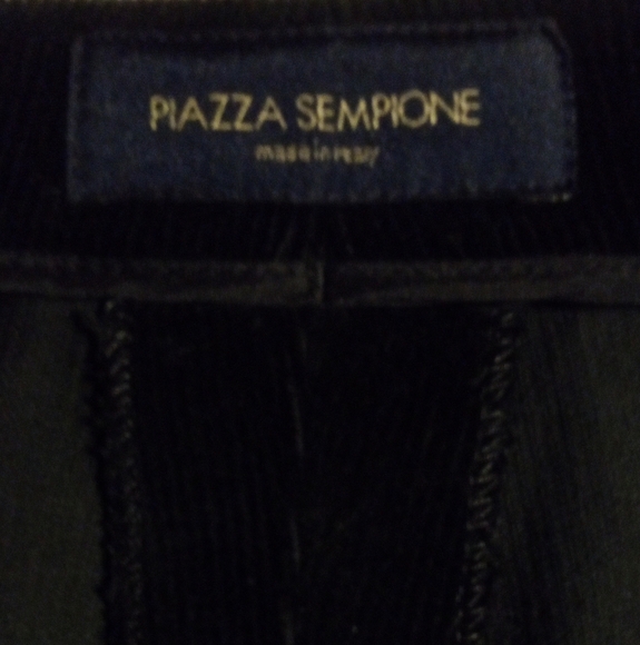 Piazza Sempione Corduroy Flare Pants Black Cotton Side Zip Size IT 48 US 12 - Picture 8 of 10